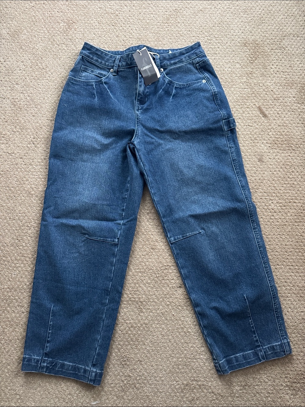 Ankle-Length Cropped Jeans in Dark Blue by Lantana